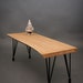 Live Edge Honey Oak BENCH - Reclaimed/Midcentury/Rustic