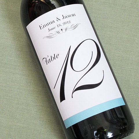 Wedding Wine Bottle Table Numbers Contemporary Classic Set
