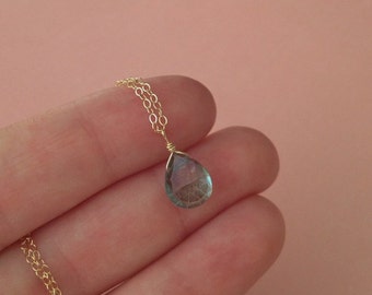 Mystic Green Quartz Necklace in Gold -Gold Mystic Green Quartz Necklace