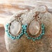 Goldie. Turquoise Stone and Pineapple Yellow Quartz, Hand Forged and Wire Wrapped, Pure Copper Boho Earrings