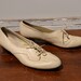 Vintage White Woven Leather Oxford Heels womens 9 1/2