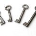Four Old Vintage Keys, Vintage Keys, Old Barrel Keys, Four Old Padlock Keys for Home Decor Altered Art