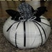 Black and White Pumpkin Plaid Homespun Fabric Medium Stuffed Pumpkin only