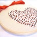 Valentine's Day, Red Apple Heart Wall Hanging,Home Decor, Cottage Chic, Hoop Art, Embroidery Hoop,