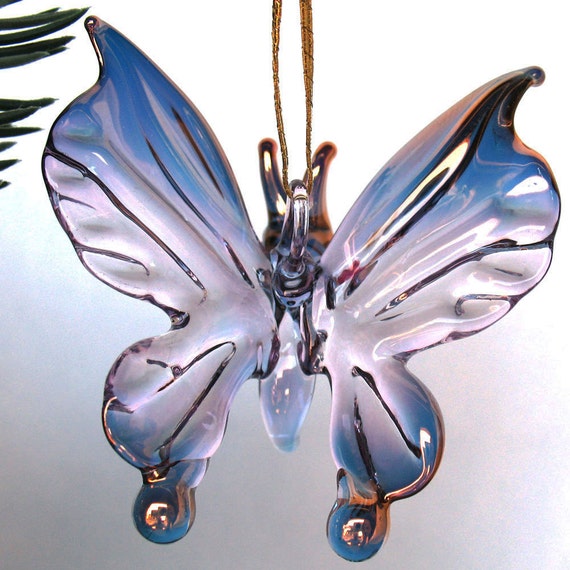 butterfly figurine blown glass christmas tree ornament butterfly figurine blown glass christmas tree ornament