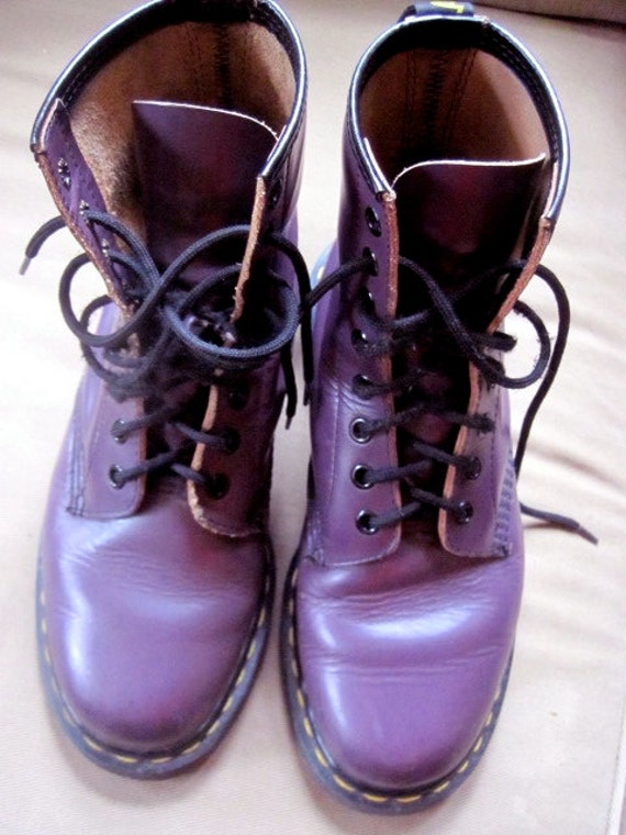 90's Purple Doc/ Dr. Martens High Tops Combat Lace Up by SUNPILLOW