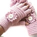 Half Finger Fingerless Mittens Gloves Hot Winter Pink Ice