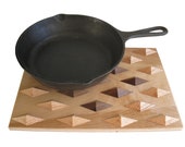 Wooden Trivet or Hot Pad.   Woodwork kitchen art, kitchen decor.