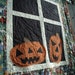 OOAK Heavily Quilted Halloween Quilt with Handmade Pumpkin Appliques