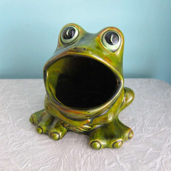 Frog Sponge Holder Ceramic 1970's