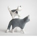 Le Gray Cat & Kitten Totem Set