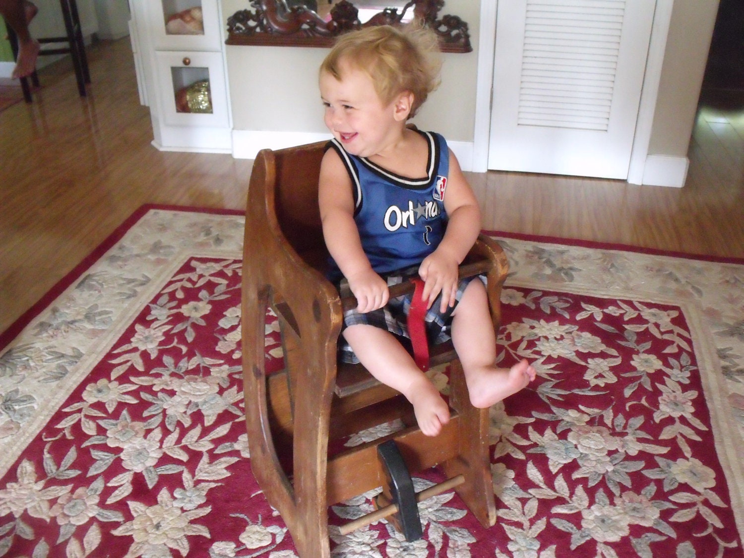 3 in 1 Rocking Horse High Chair Desk Childs Vintage