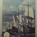 Come Sail Away//Mid-Century//Nautical//Vintage French Fleet Armada Ships Painting