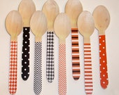 Halloween Multi Pattern Orange and Black Wooden Spoons or Forks - Set of 20 Il_170x135