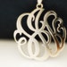 Reserved for gherbel-Monogram Necklace- 1.5" Initial necklaces- Silver monogram Pendant