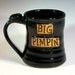 Handmade Ceramic Coffee Mug, Pottery Mug, Glossy Black, Thumb Rest, Large Mug