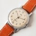 Ladies mechanical wrist watch Zarja, rare, silver, orange tones, USSR