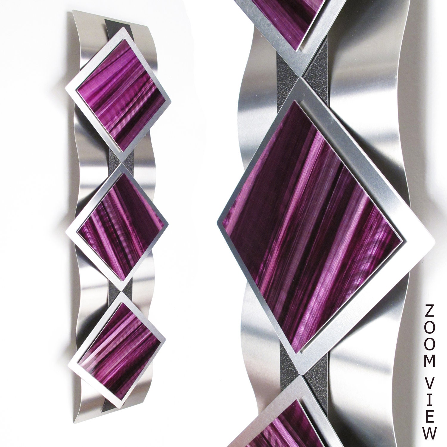 Purple Metal Wall Art Silver Metal Wall Sculpture Mystic