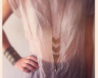 Geometric Brass Chevron Necklace