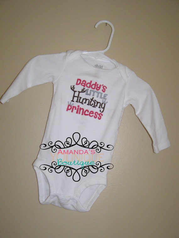 Daddy's Little Hunting Princess Embroidered Shirt by AYBoutique