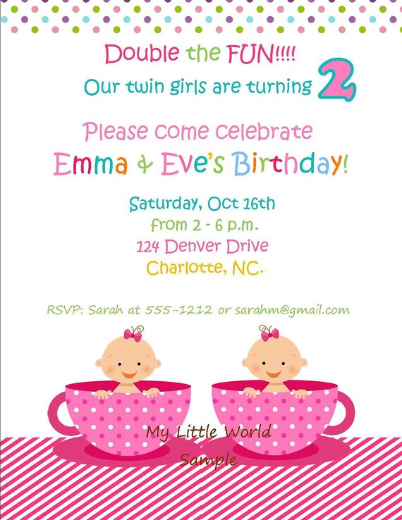 Twin birthday decorations,identical twin birthday, fraternal twins, birthday party decorations, PRINTABLE twin decoration package Il_570xn