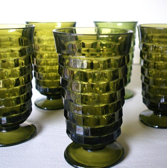 60s VINTAGE GEOMETRIC GREEN Mid Century by ACESFINDSVINTAGE