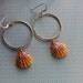 Sunrise Shell Earrings On Goldfill Hoops