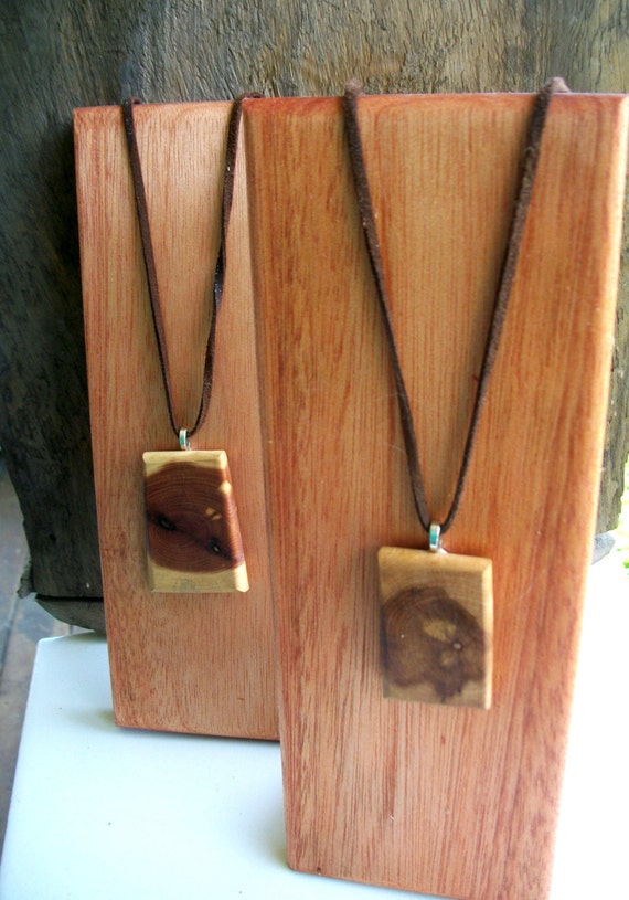 Items similar to 2 Small Wooden Jewelry Display Stands for Necklaces