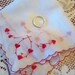 Hanky Engagement Ring Heart Handkerchief 1950's era Red Heart Hanky