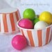 Orange and White Stripe NuT/CANDy/PoRTiON CuPS-Gumballs, Snacks, Nuts, Cupcakes-Birthday Parties-Showers-25ct