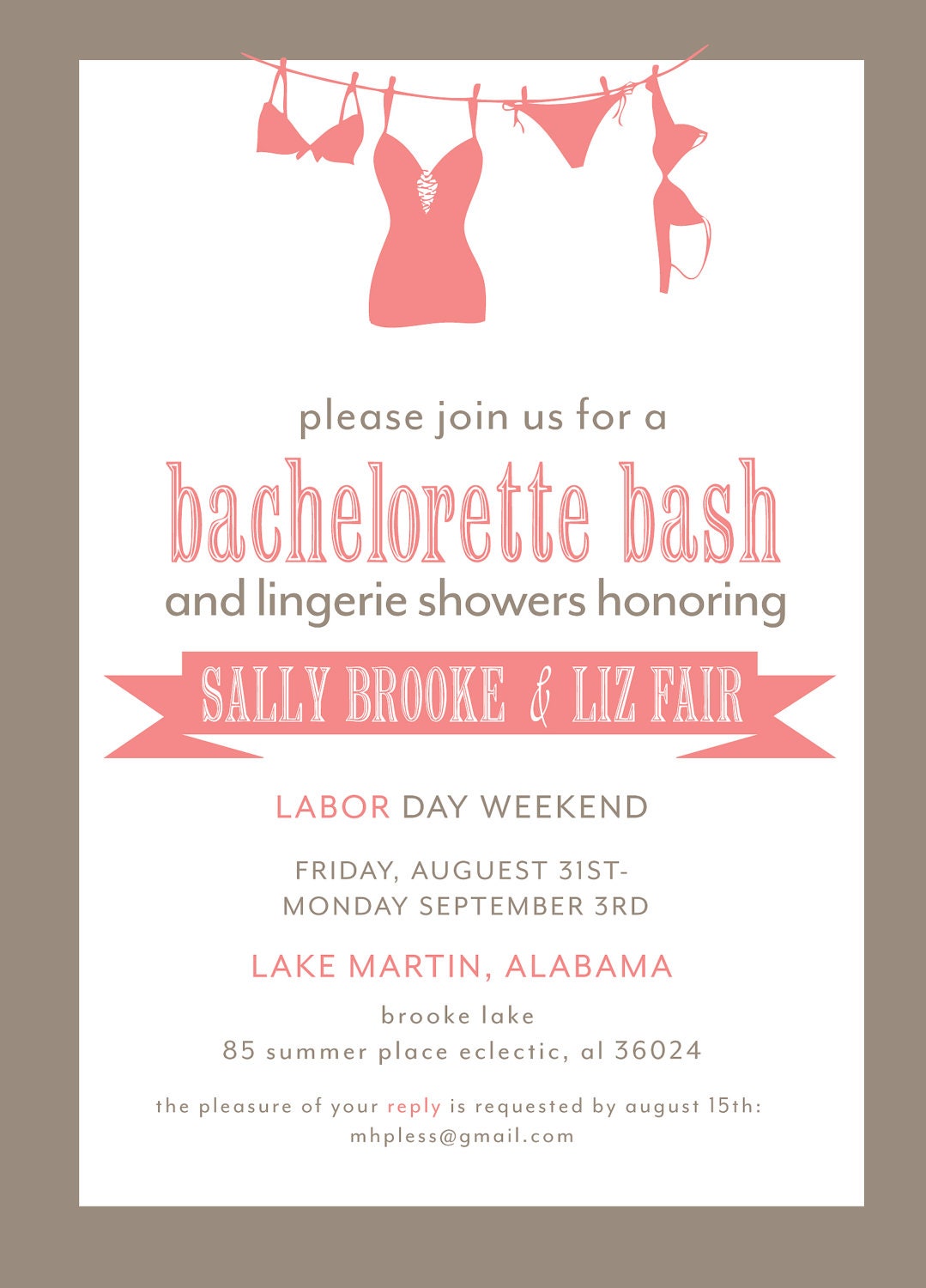 Bachelorette Party Invitation Printable File