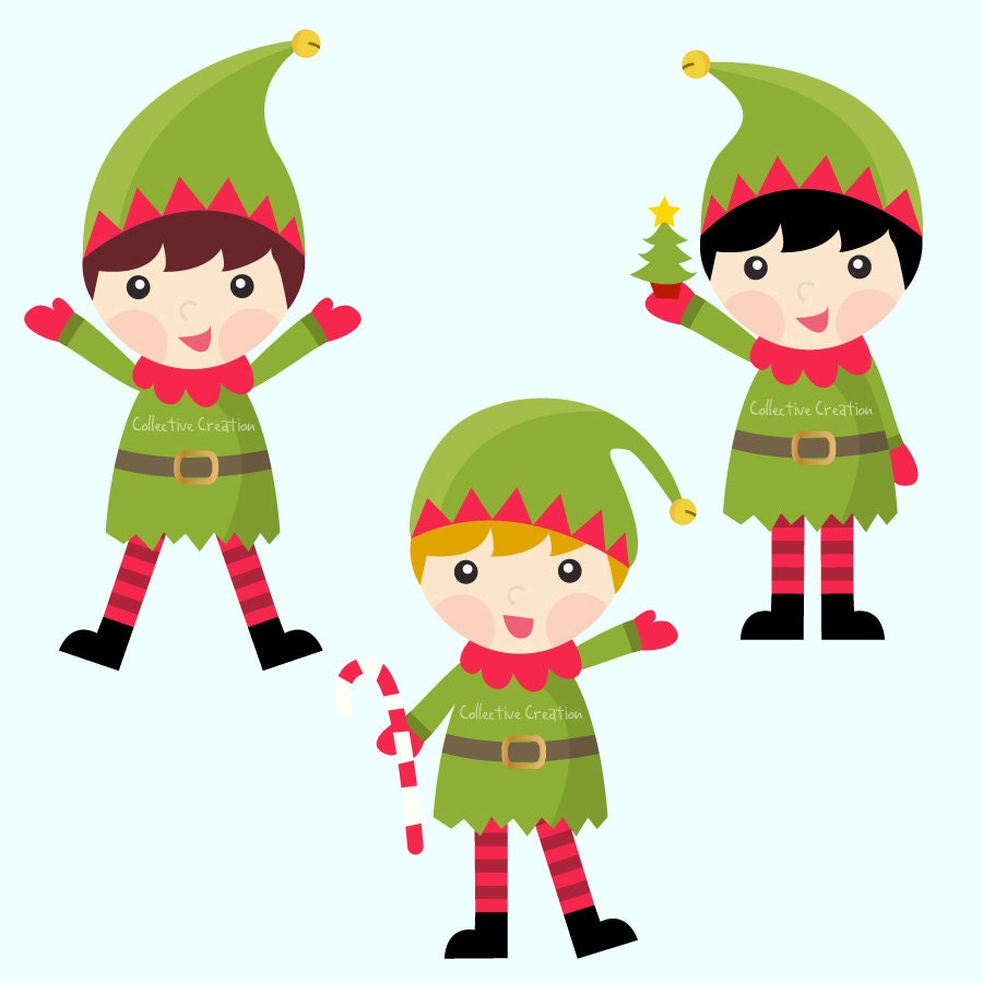 Christmas Elves Digital Clipart Personal by CollectiveCreation