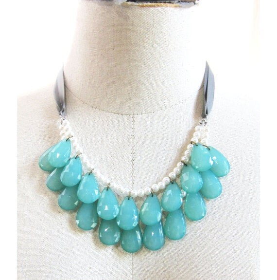 Blue Necklace Turquoise Necklace Summer Necklace Spring Necklace ...
