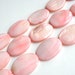 Blush Mother of Pearl shell puffed oval beads 29x21mm-30x22mm full strand B4587CL