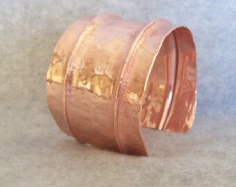 Copper Fold Formed Cuff Bracelet, Natural Copper Cuff