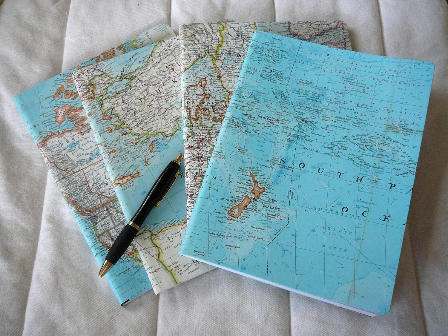 Vintage Map Covered Composition NotebookWide ruled