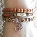 Om with Tigers eye, lotus, Buddha and Natural redwood Yoga wrap or necklace, Meditation bracelet, boho, free shipping