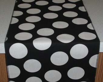 Eco Friendly Black and Ivory Table Runner
