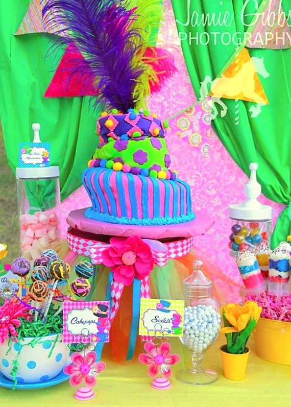 MAD HATTER Candy Jar Labels Party Printables - Alice In Wonderland Birthday, shower or Girl Party - INSTANT Download - Krown Kreations Il_570xn