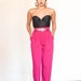 high waisted tapered leg fuchsia hot pink pants xs-s