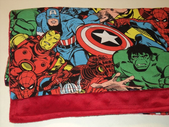 Superhero Baby Blanket Security Blanket 19 x 23 by AuntBsBonnets