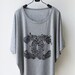 LAST ONE CC Floral - Tank Top Oversize Shirt Batwing in grey