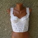 Vintage 80s Cotton Eyelet Bustier Top Size 75 A (EUR), 34 A (US)