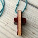 Wood Cross Necklace - Maple & South American Bloodwood