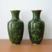 Large Vintage Emerald Green Cloisonne Vases