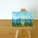 ORIGINAL ACEO WATERCOLOR Landscape Painting, Lupine Field, Summer Flowers, Wildflowers, Collectible Miniature Artwork, Nature Art