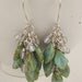 Morning Dew Leaf Earrings on Hand formed French wires