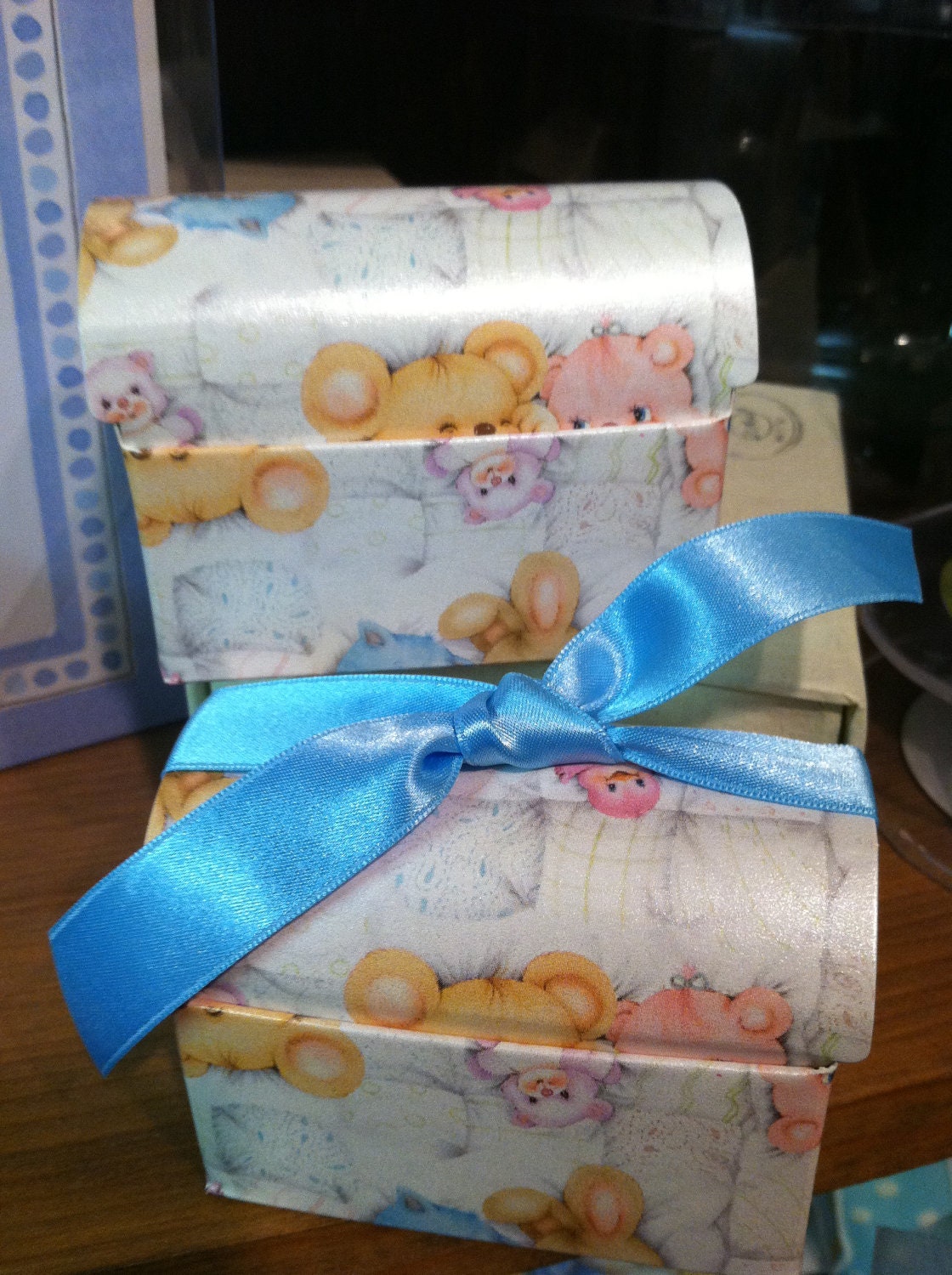 Treasure Chest Style Italian Favor Box Lined for Baby Showers