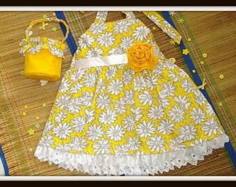 Girls Sewing Pattern Dress , INSTANT DOWNLOAD, Easy Girl's Sun Dress (pdf pattern), 2 to 10 years, Sewing Pattern for Girls