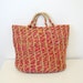 Vintage Big Colorful Woven Straw Tote Beach Bag